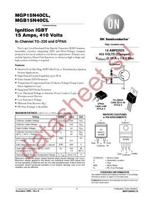 MGP15N40CL datasheet  